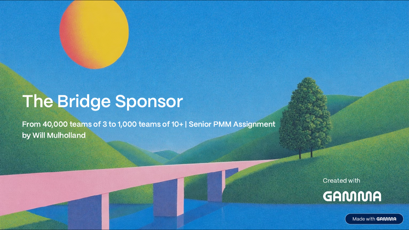 The Bridge Sponsor - Senior PMM Take-Home for Gamma - cover slide