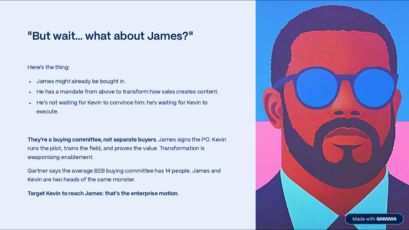 But wait - what about James? - buying committee analysis slide